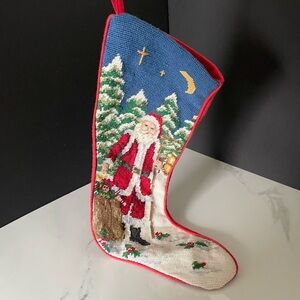 Santa with Gifts - Needlepoint Holiday Stocking